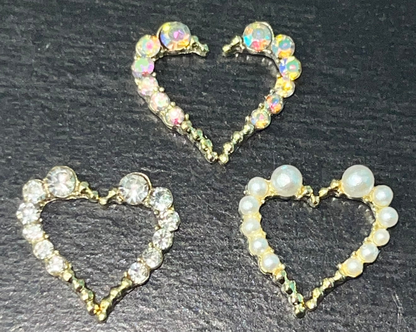 Mitades de corazón de cristal 6 piezas