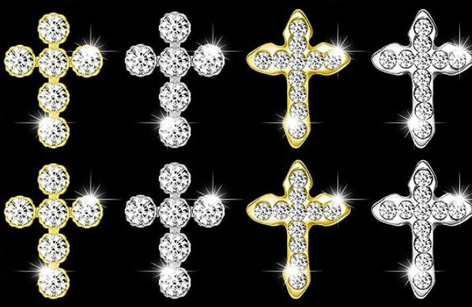 Crystal Cross Charms 12pcs