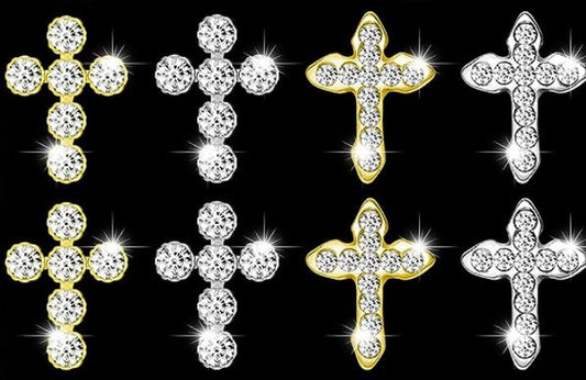 Dijes de cruz de cristal 8 piezas