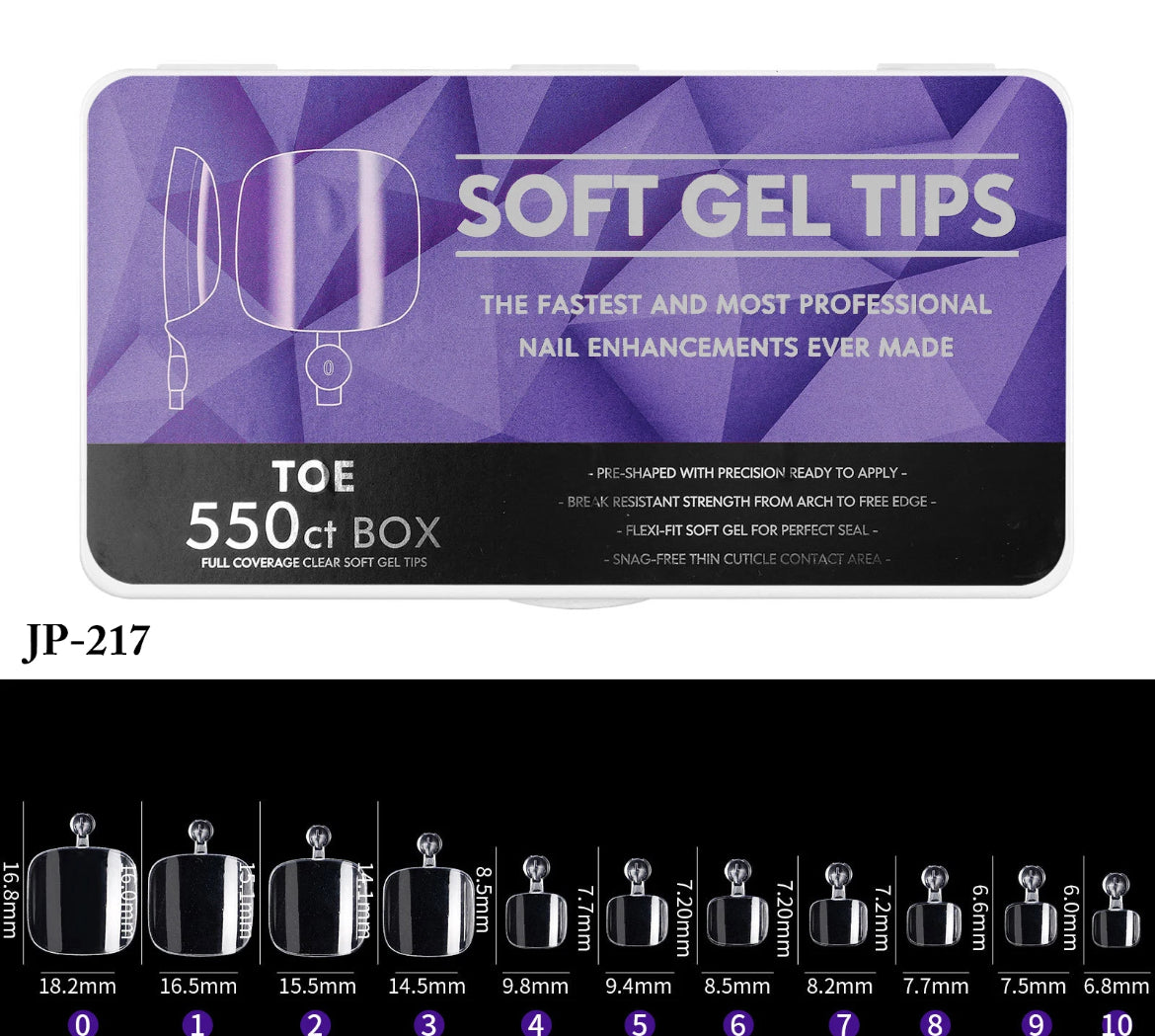 Soft Gel Tips 550pcs - Kreativ Nail Supply