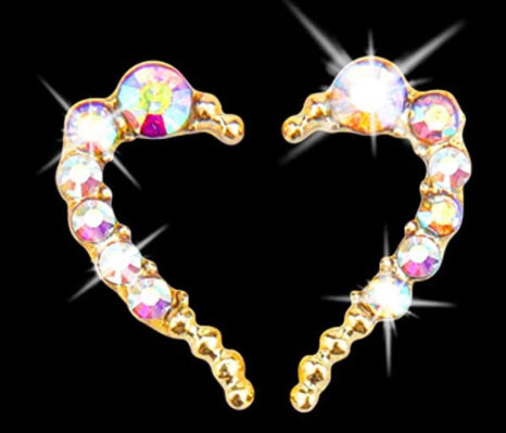 Mitades de corazón de cristal 6 piezas