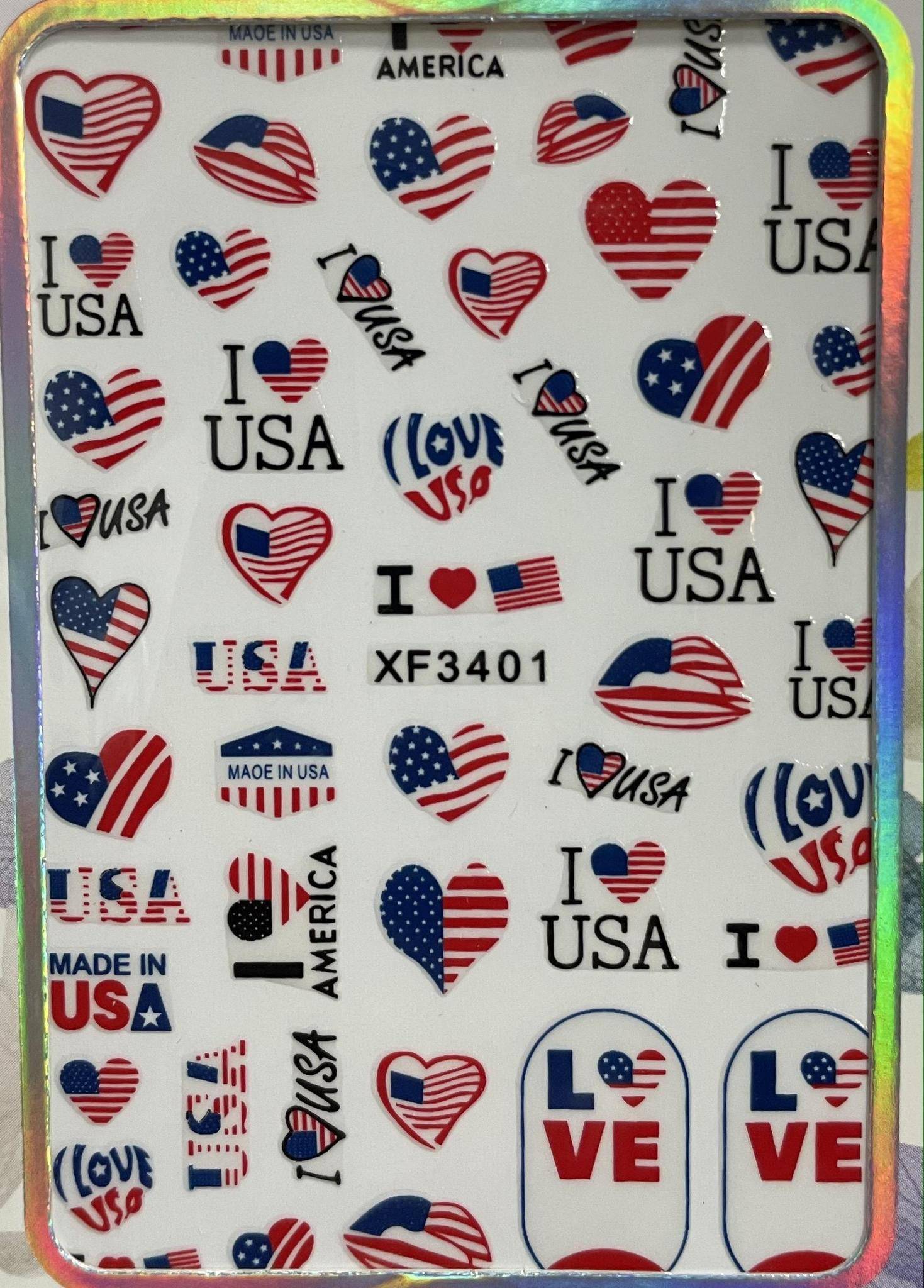 USA Decal D009 - Kreativ Nail Supply
