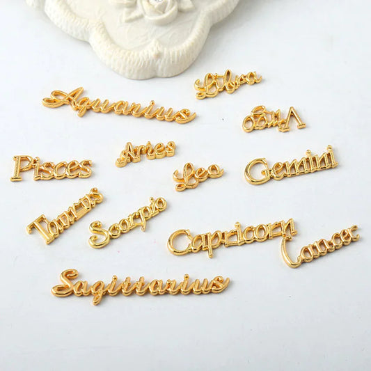Zodiac Cursive Word Charms 2pcs - Kreativ Nail Supply