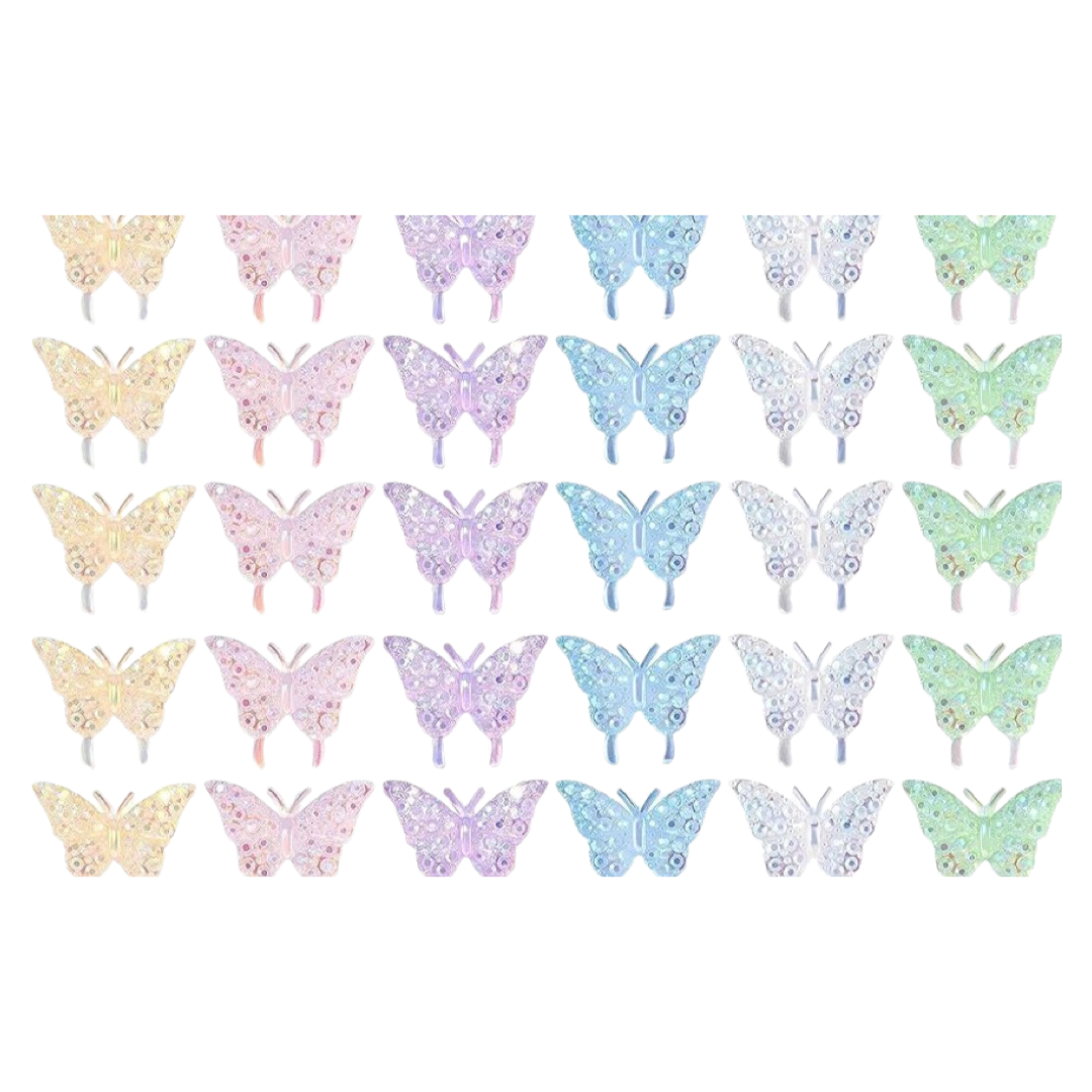 3D Butterfly Charm Mix