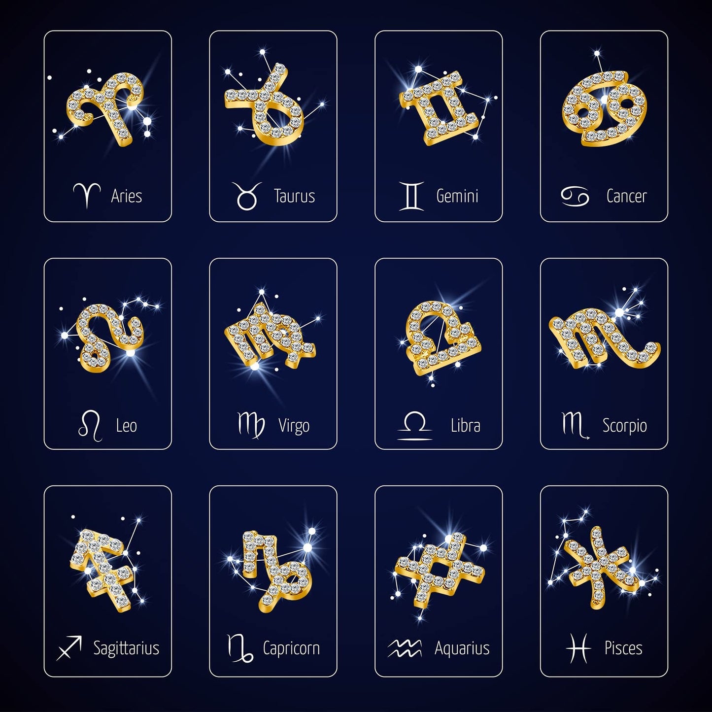 Zodiac Symbol Charms 2pcs