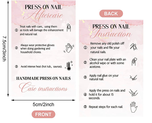 Press-On Nail Instructions 20 Sheets